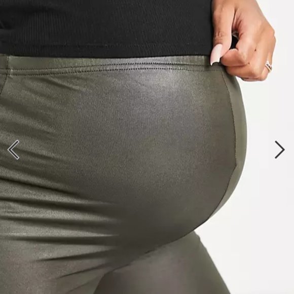 ASOS Mamalicious Maternity wet look leggings - BLACK - Picture 3 of 7